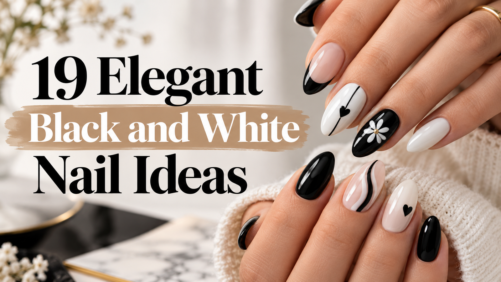 19 Elegant Black and White Nail Ideas